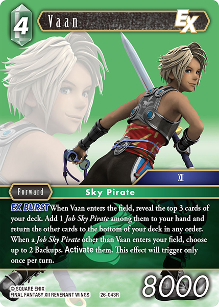 Vaan - Gunslinger in the Abyss FF TCG spoiler