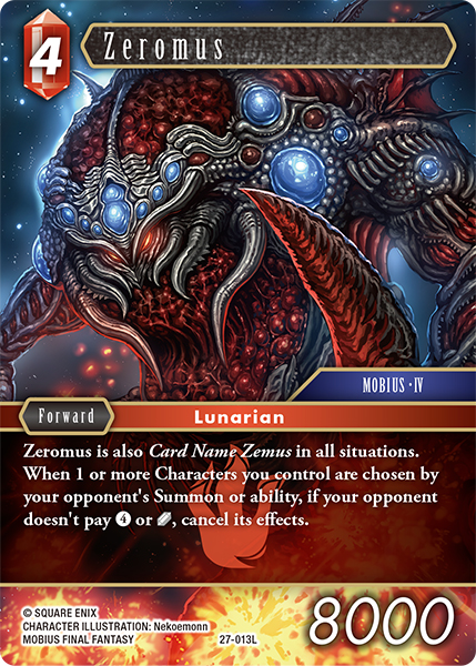 Zeromus - Journey of Discovery FF TCG spoiler