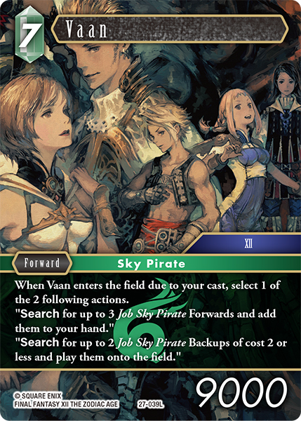 Vaan - Journey of Discovery FF TCG spoiler