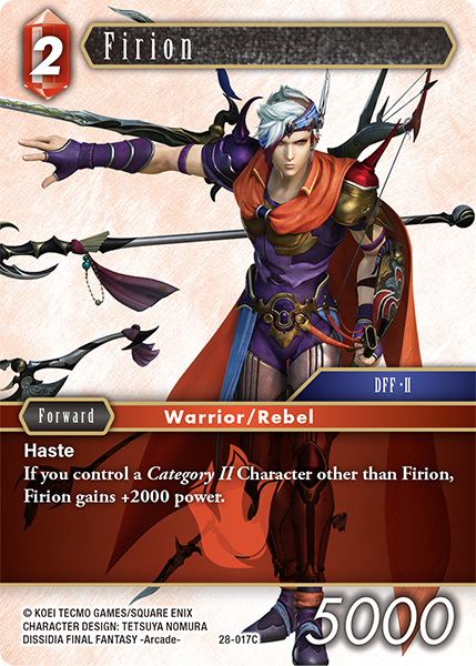 Firion - Dreamlike Oceans FF TCG spoiler
